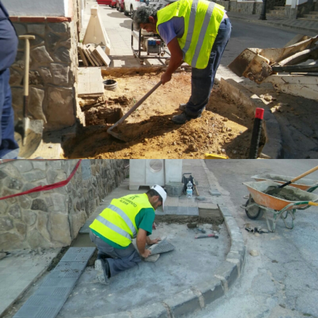 Obras de arreglo del acerado de la calle