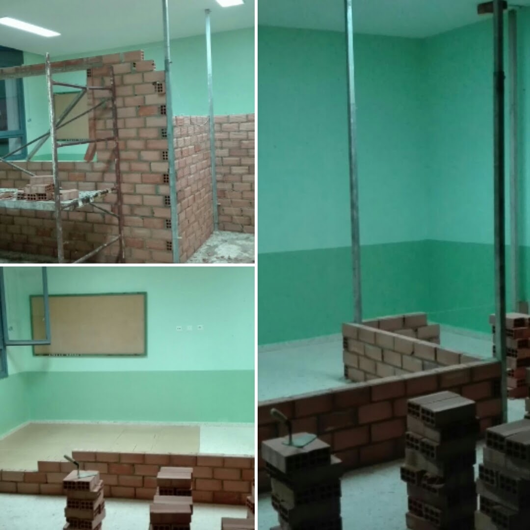 obras de construcción en el comedor