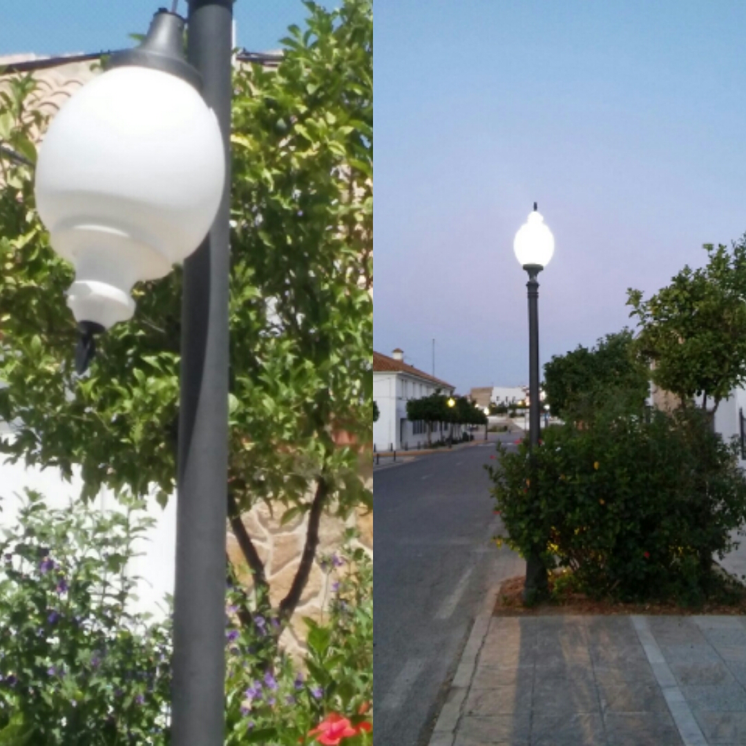 Reparación de una farola en mal estado