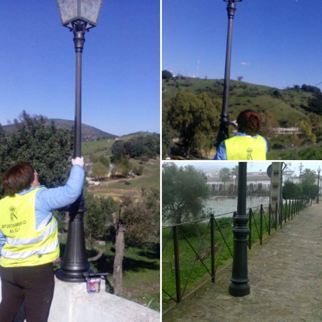 Pintado de las farolas de las plazas y calles