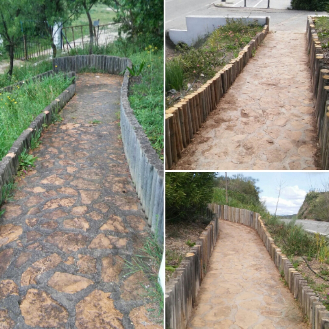 Restauración de los caminos del mirador. Después.