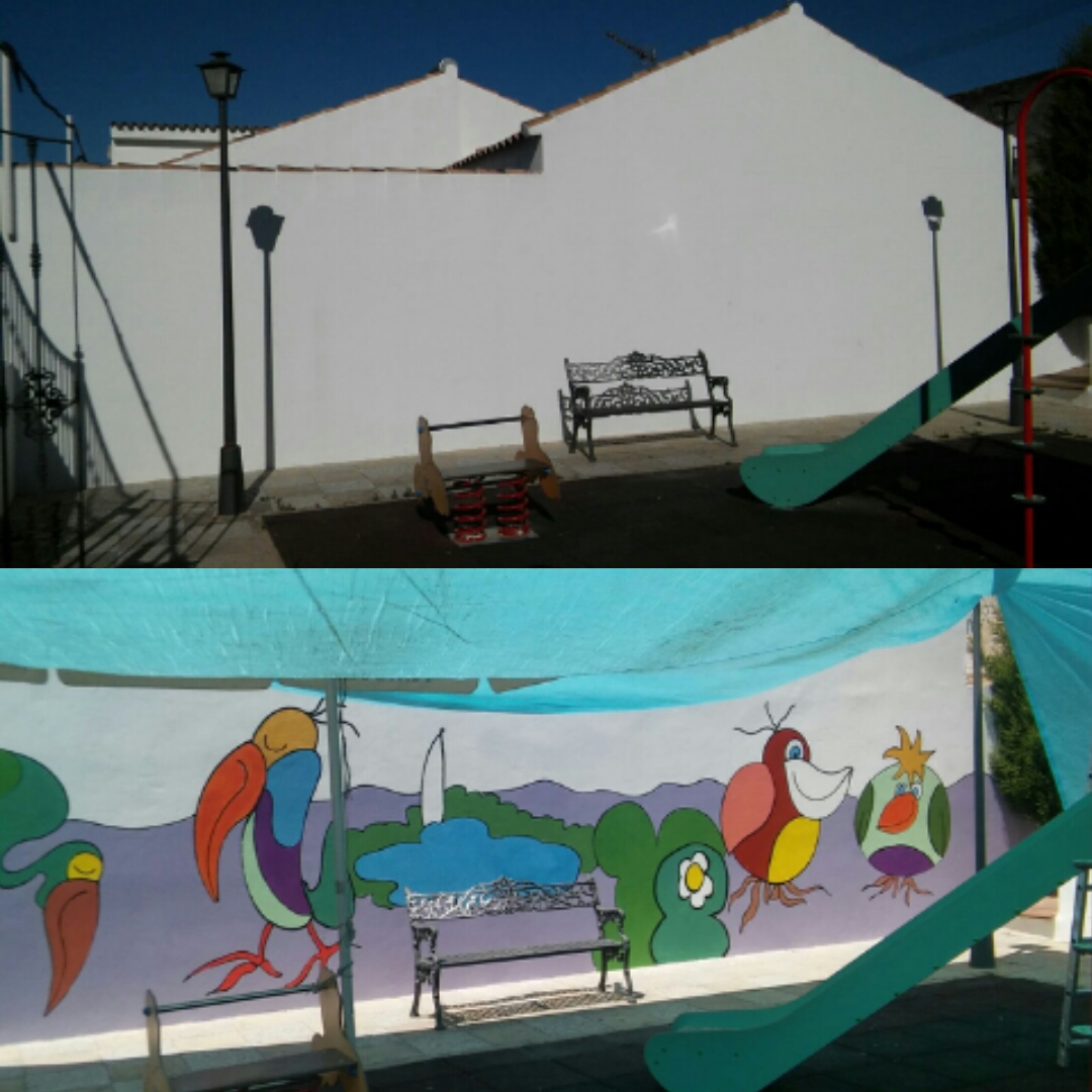 Obras de trazado de mural infantil