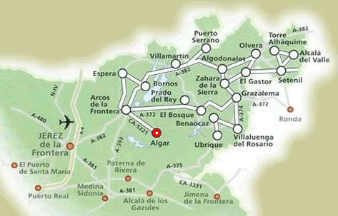 Resultado de imagen de mapa de la sierra de cádiz